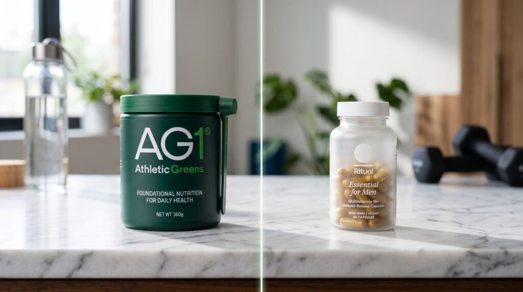 Athletic Greens AG1 vs Ritual multivitamin men comparison 2026